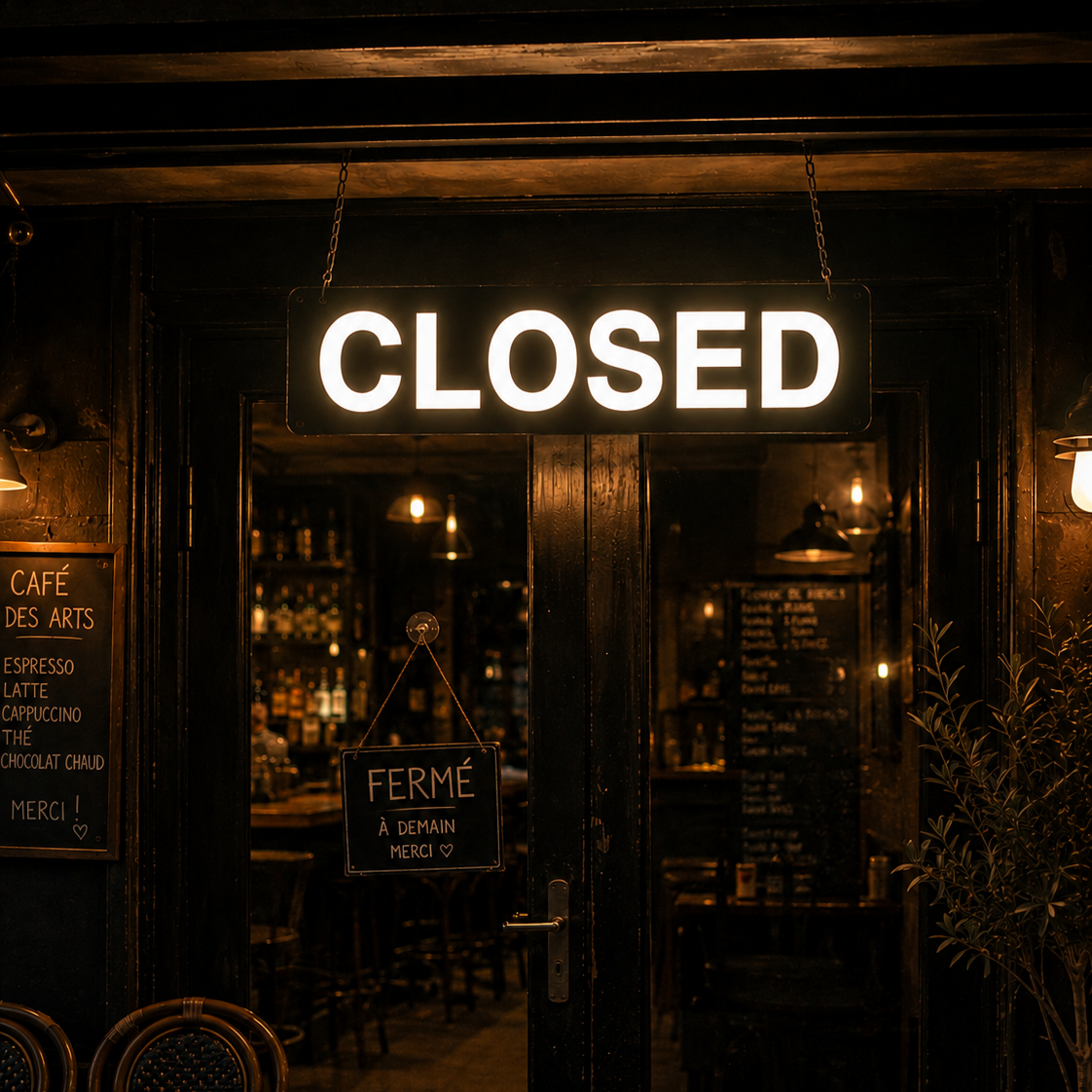 CLOSED - светеща табела