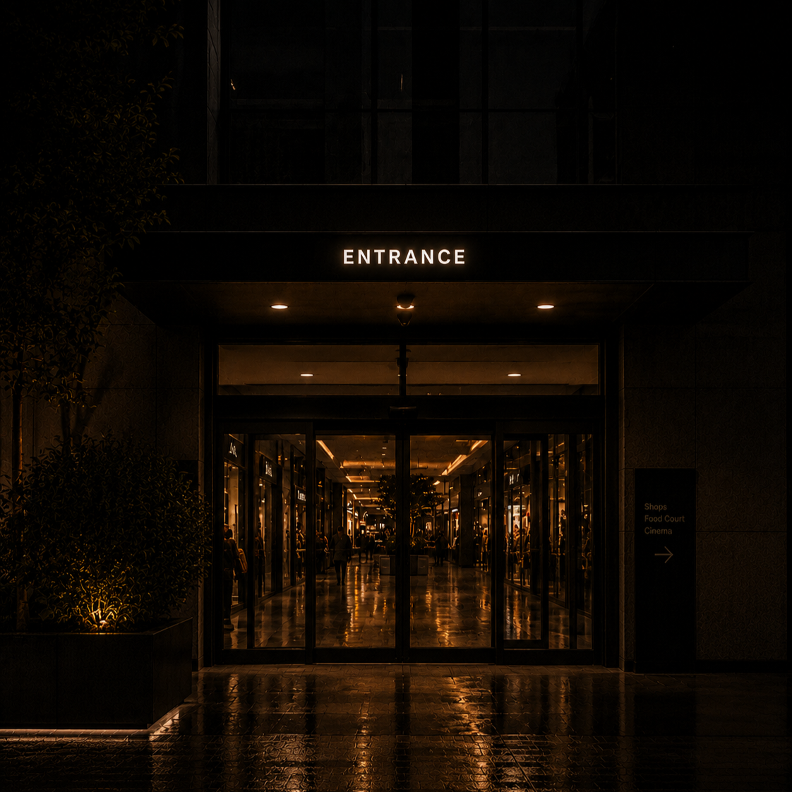 ENTRANCE - светеща табела