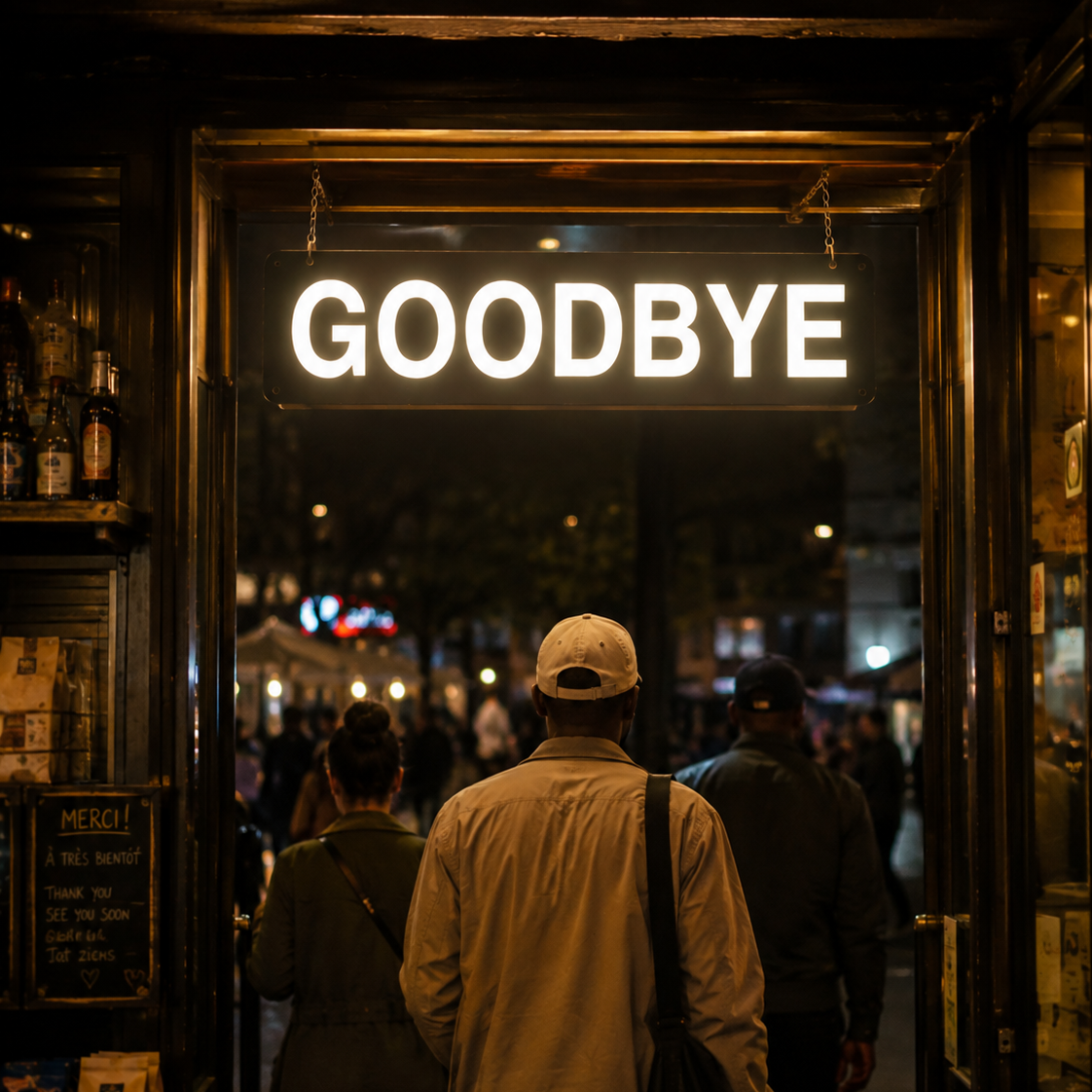 GOODBYE - светеща табела