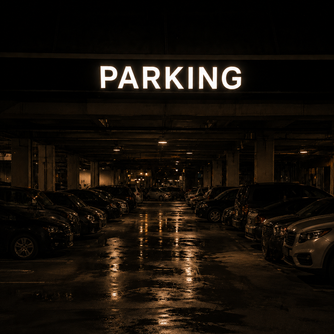 PARKING - светеща табела