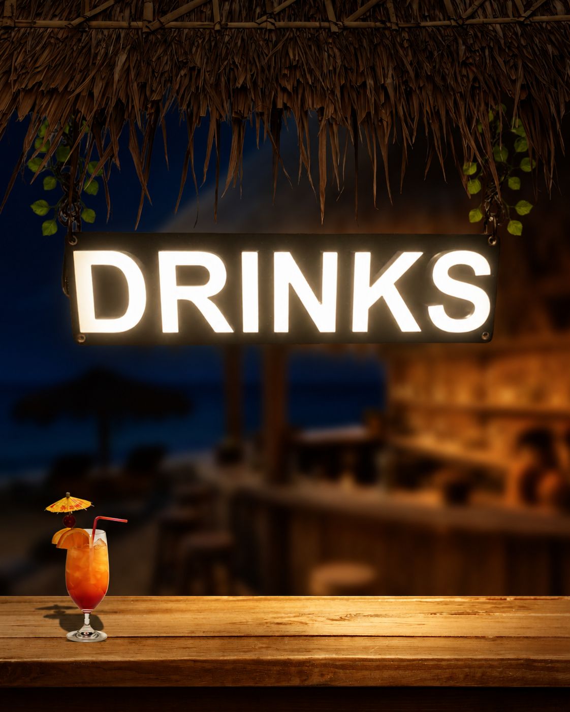 DRINKS - светеща табела