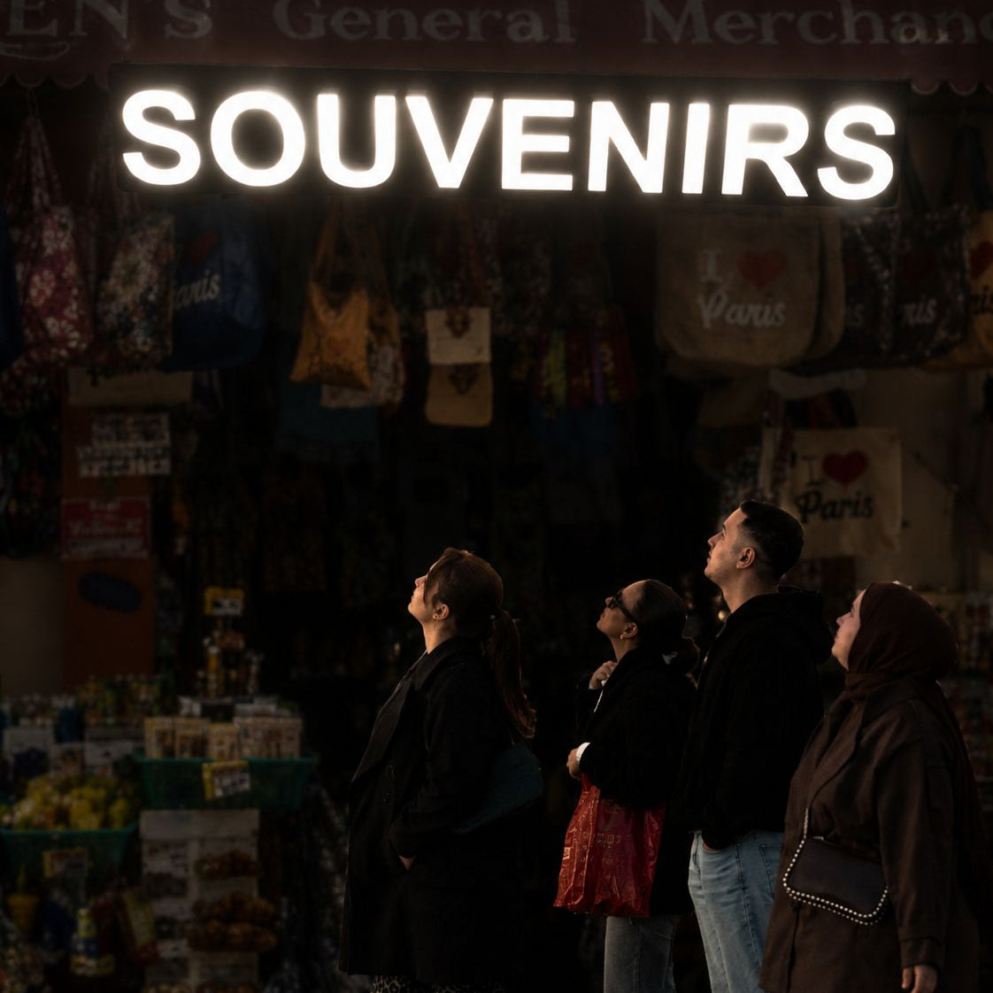 SOUVENIRS - светеща табела